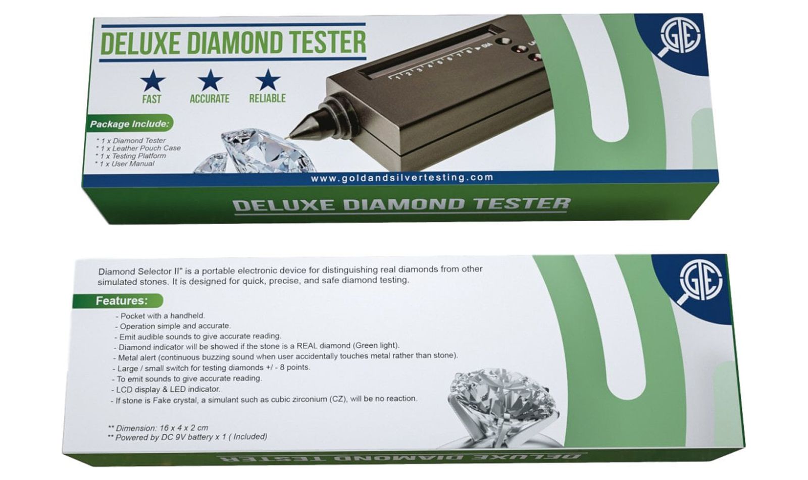 GTE Gold Silver Diamond Tester Selector, Rare Earth Magnet, 10K Gold Test Solution with Test Stone and Jewelry Cleaning Solution